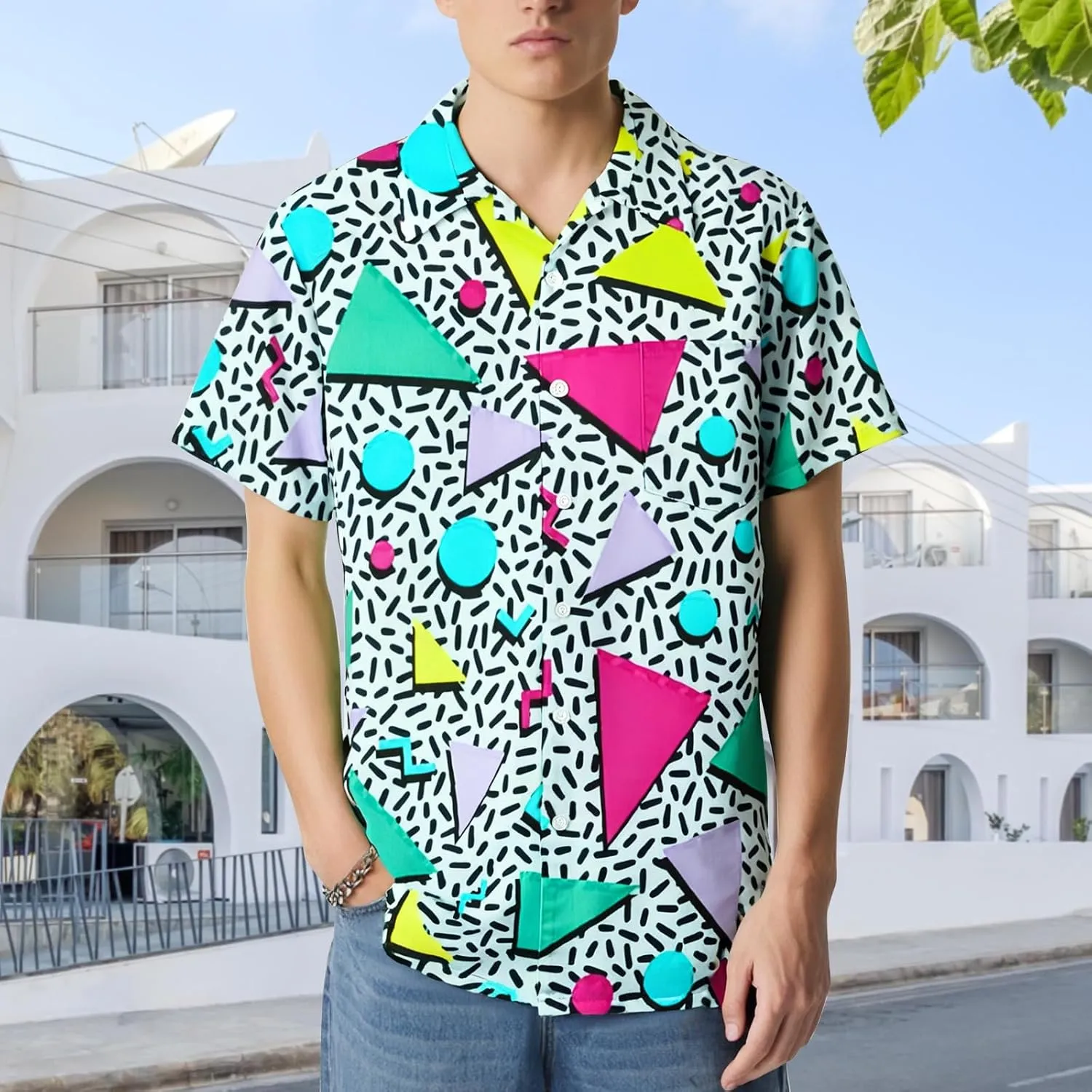70s Outfits for Men Golf Polo Shirts Short Sleeve Disco Retro Paisley Button Vintage Dry Fit Funny Clothes