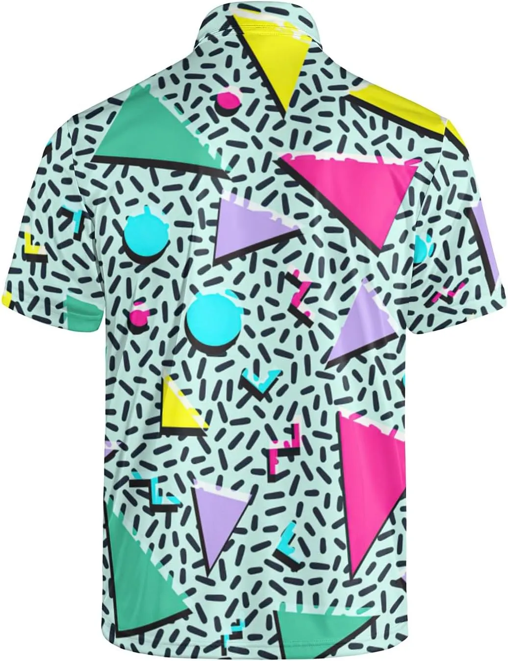70s Outfits for Men Golf Polo Shirts Short Sleeve Disco Retro Paisley Button Vintage Dry Fit Funny Clothes