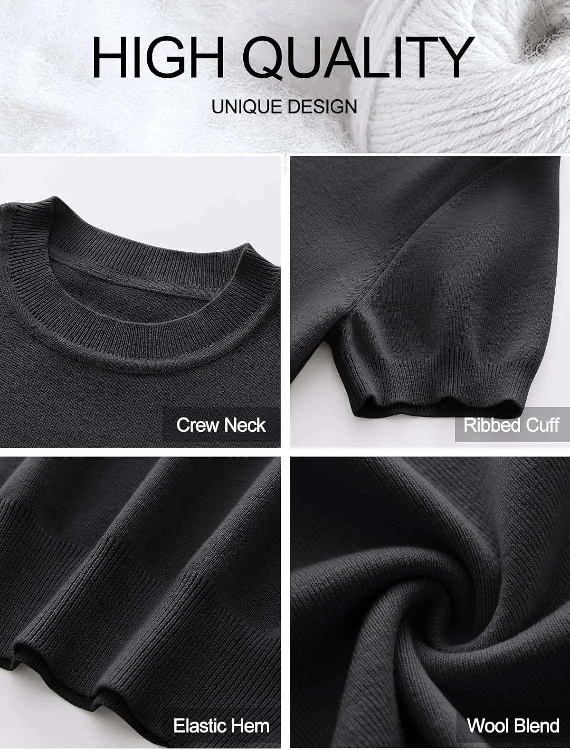 ANRABESS Womens Short Sleeve Sweaters Wool Blend Crew Neck Sweater Shirts Business Casual Work Tops 2025 Summer Outfits