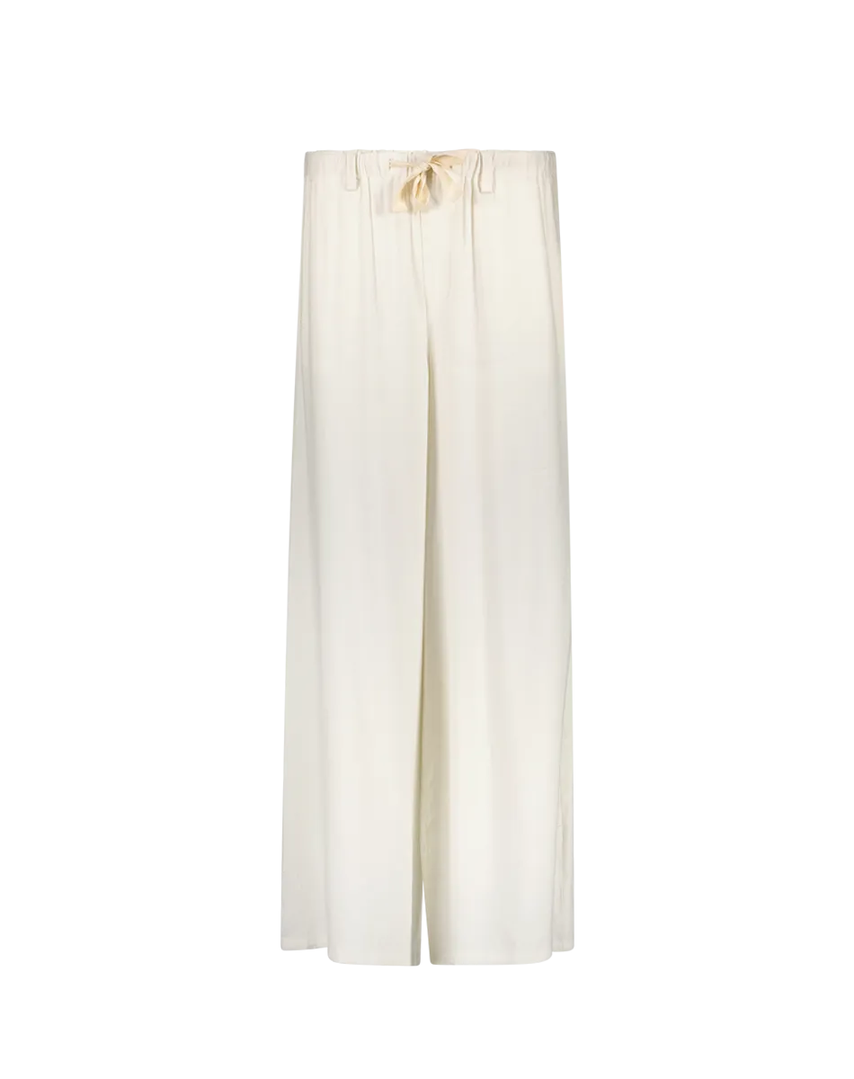 Ariel Natural Wide Leg Linen Pants