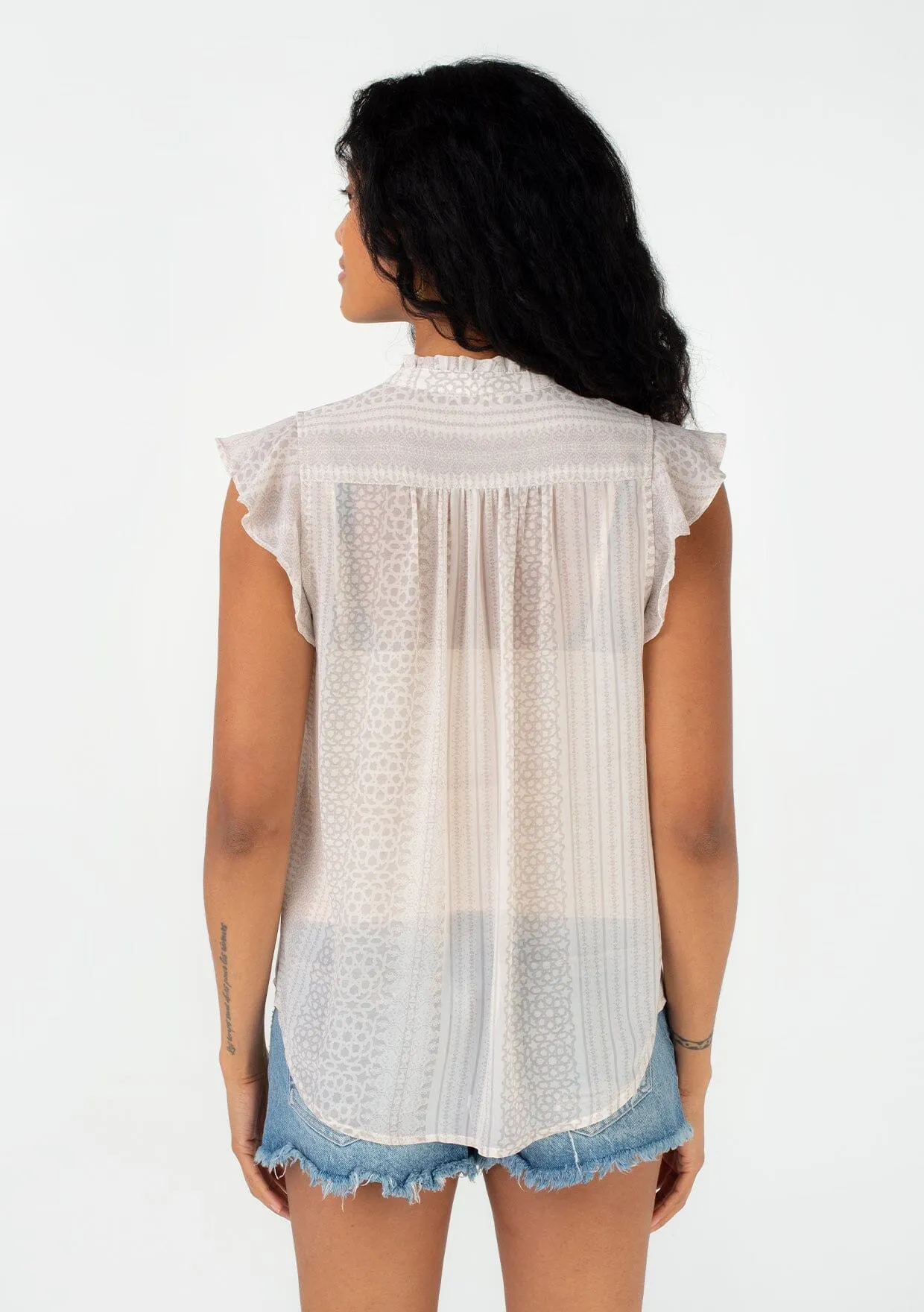 Armene Flutter Sleeve Top