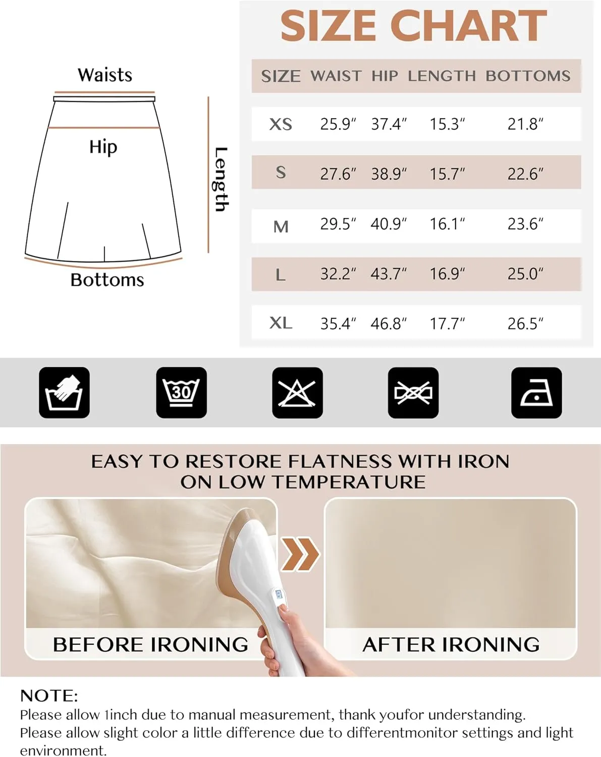 AURUZA Mini Satin Skirts for Women Trendy, High Waisted Womens Short Skirts, Elegant Zipper Flared Elastic A-line Silk Skirts