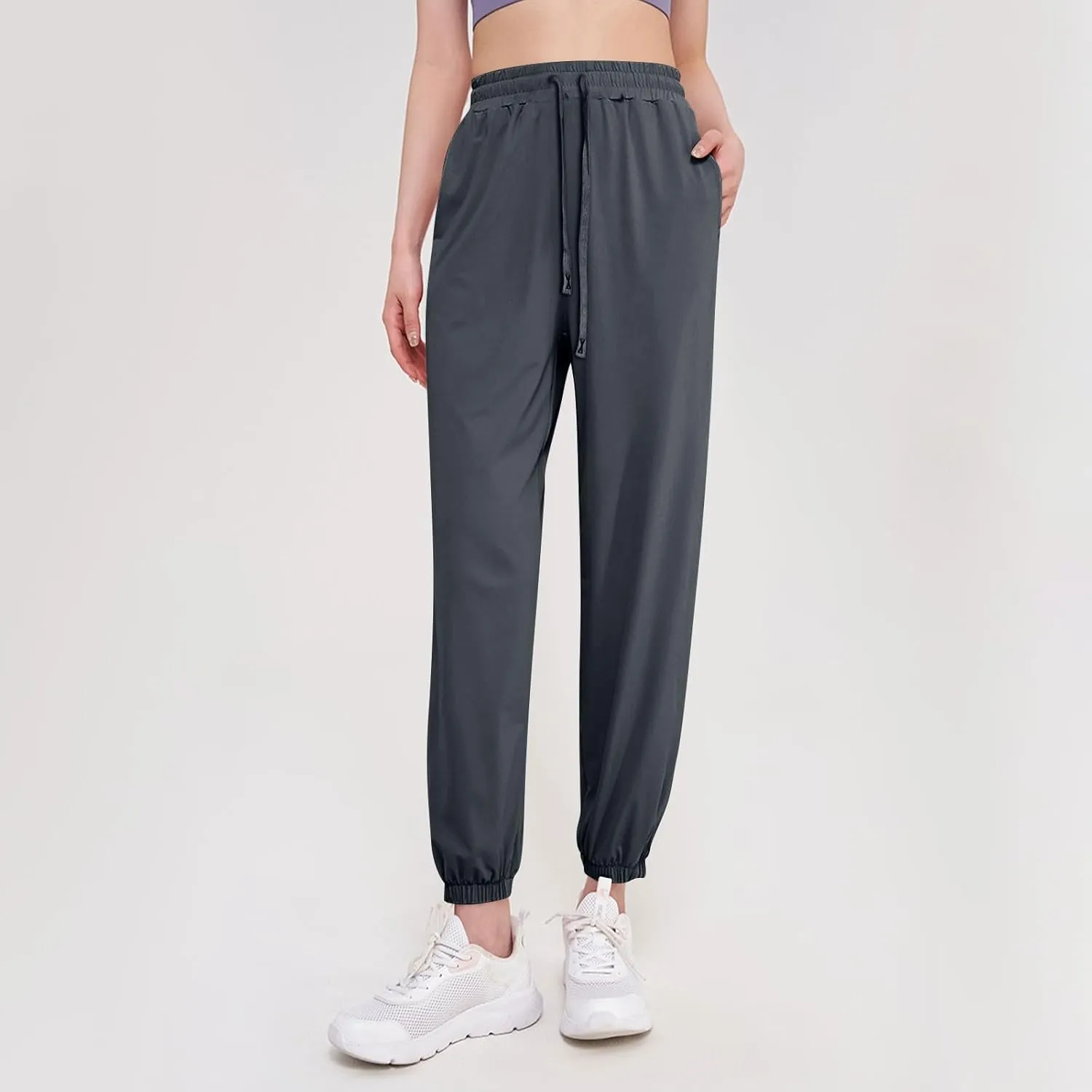 Beeswan Pants for Women Over 50 Ultra Stretch Breathable Casual Pant Quick Dry Elastic Waist Trousers with Pockets