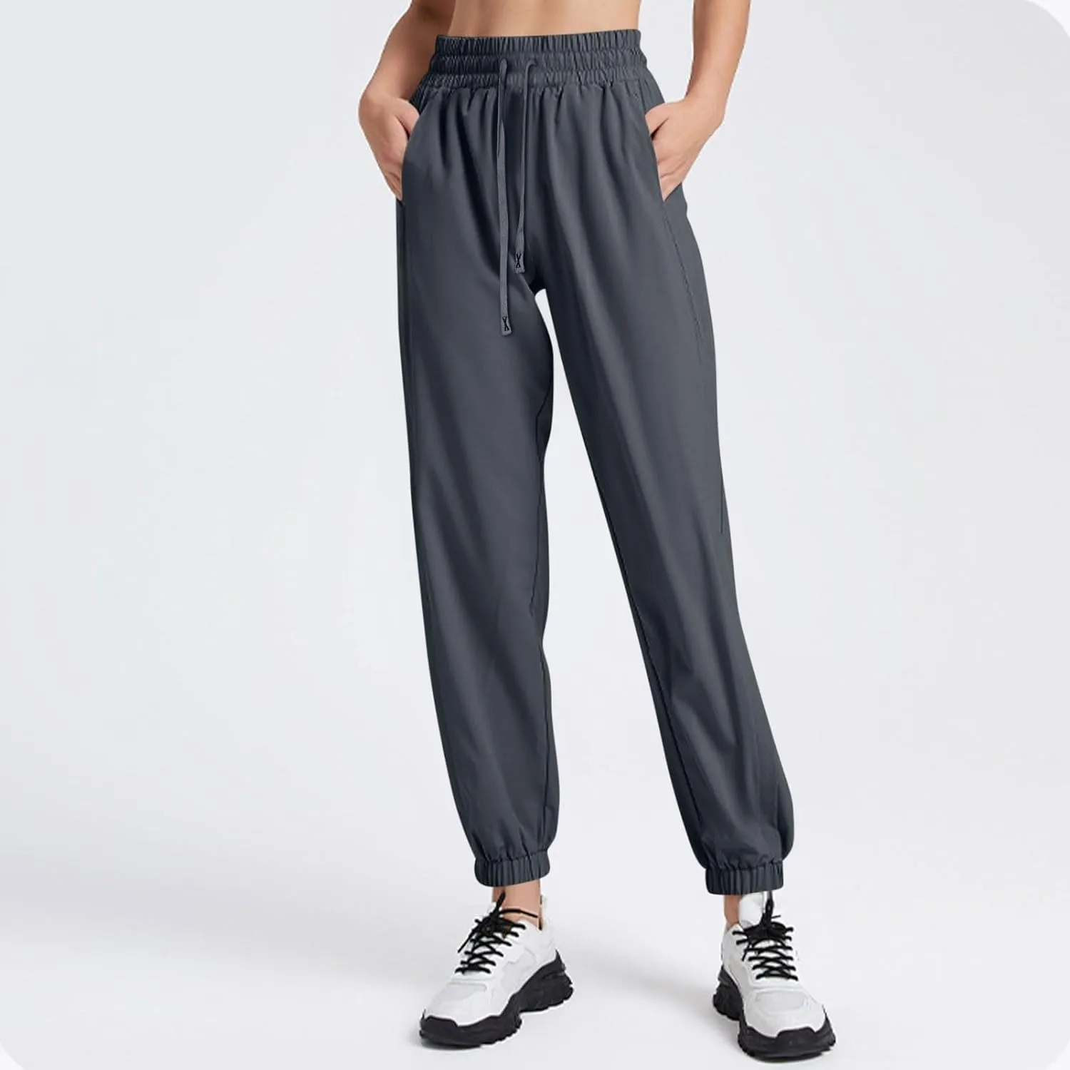 Beeswan Pants for Women Over 50 Ultra Stretch Breathable Casual Pant Quick Dry Elastic Waist Trousers with Pockets