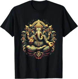 Black Unisex-Adults Yoga Themed T-Shirt