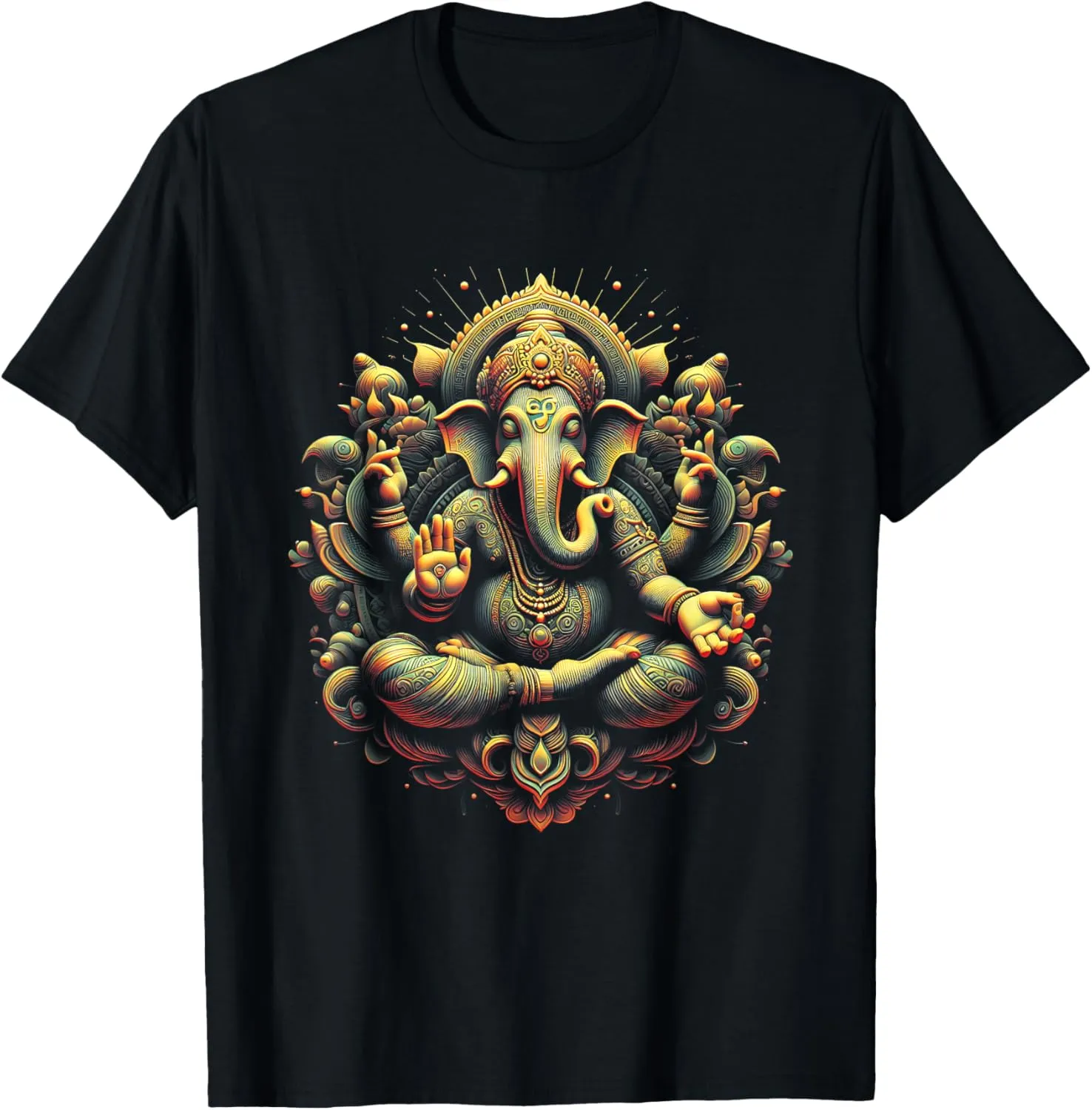 Black Unisex-Adults Yoga Themed T-Shirt