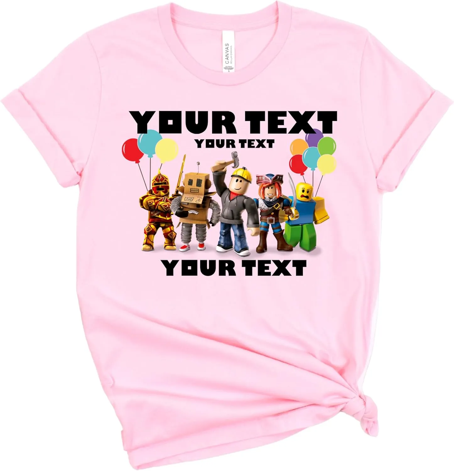Custom Birthday Matching Shirts, Personalized Family Birthday T-Shirt, Robux Characters Video Games Birthday Customize Shirt