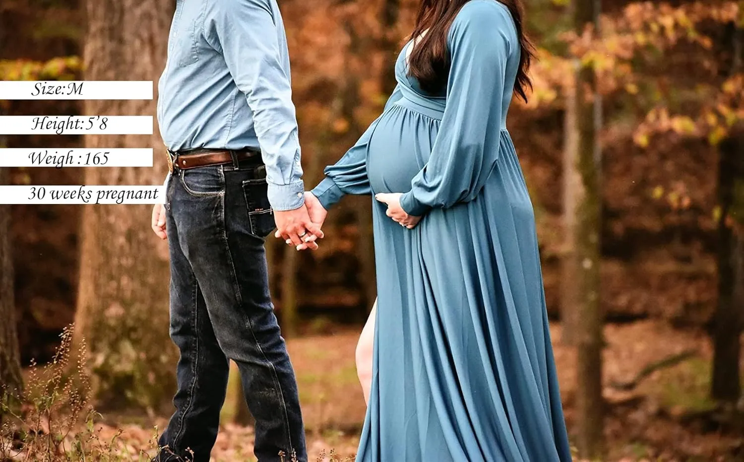 Dedysler Maternity Gowns Long Sleeves Baby Shower Dress for Photoshoot Wrap Split Sweetheart Maxi Photography