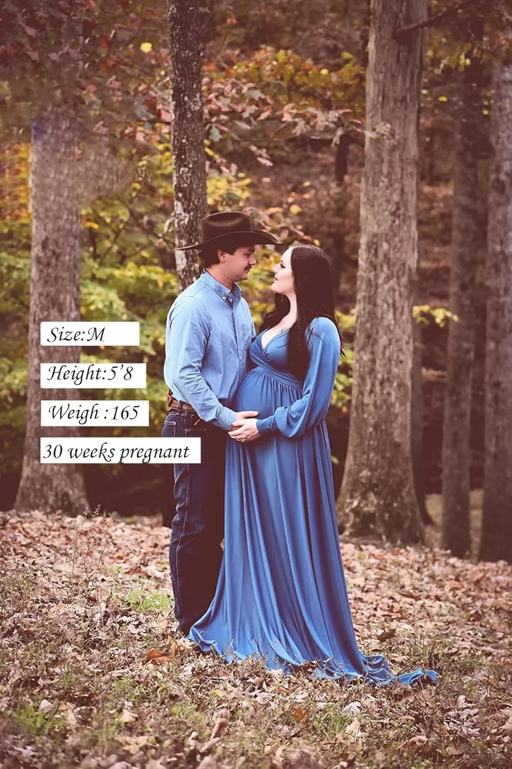 Dedysler Maternity Gowns Long Sleeves Baby Shower Dress for Photoshoot Wrap Split Sweetheart Maxi Photography