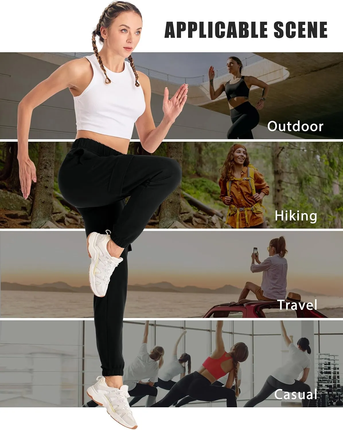 Future Flow Women Cargo Sweatpants Joggers Cotton High Waisted Drawstring Sweat Pants with Pockets