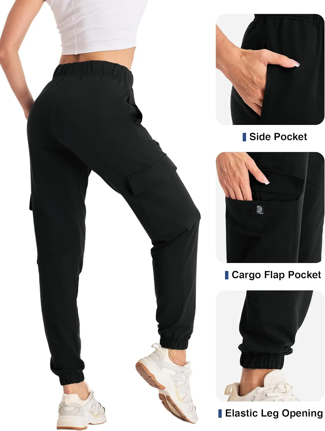 Future Flow Women Cargo Sweatpants Joggers Cotton High Waisted Drawstring Sweat Pants with Pockets