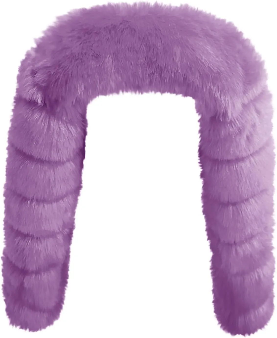 HGps8w Women's Faux Fur Winter Coats Luxury Cropped Jackets - Long Sleeve Shaggy Warm Outerwear Short Shrug Overcoat
