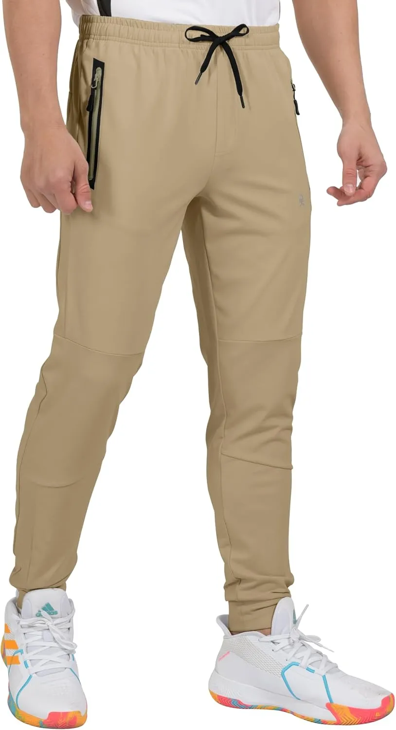 Little Donkey Andy Men's Lightweight Tapered Joggers, Quick-Dry Stretch Athletic Track Pants for Running, Gym, and Training
