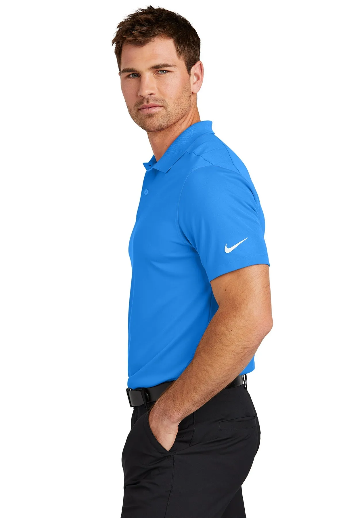 Nike Victory Solid Custom Polos, Light Photo Blue