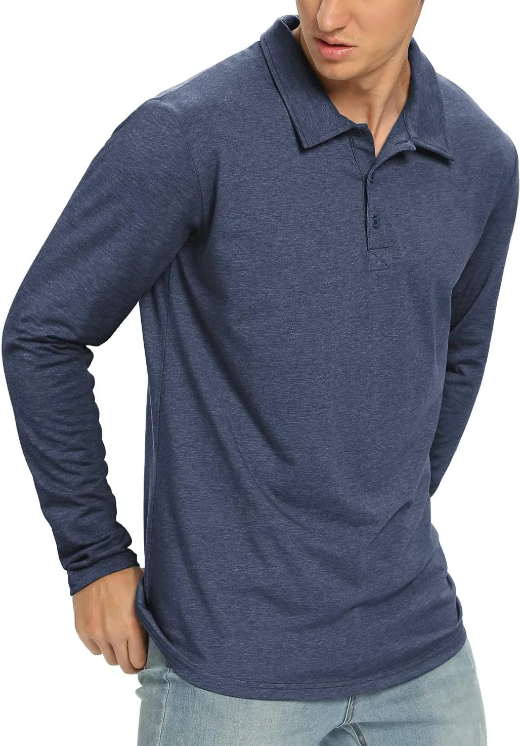 NITAGUT Polo Shirts for Men Short/Long Sleeve Soft Cotton Collared Shirt