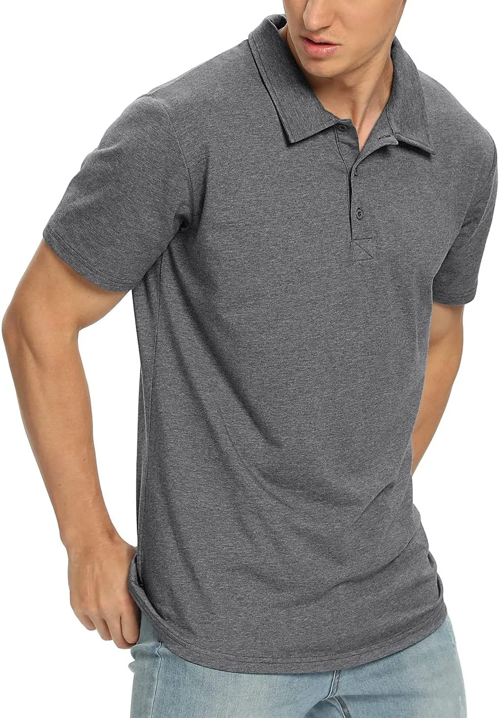 NITAGUT Polo Shirts for Men Short/Long Sleeve Soft Cotton Collared Shirt