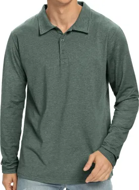 NITAGUT Polo Shirts for Men Short/Long Sleeve Soft Cotton Collared Shirt