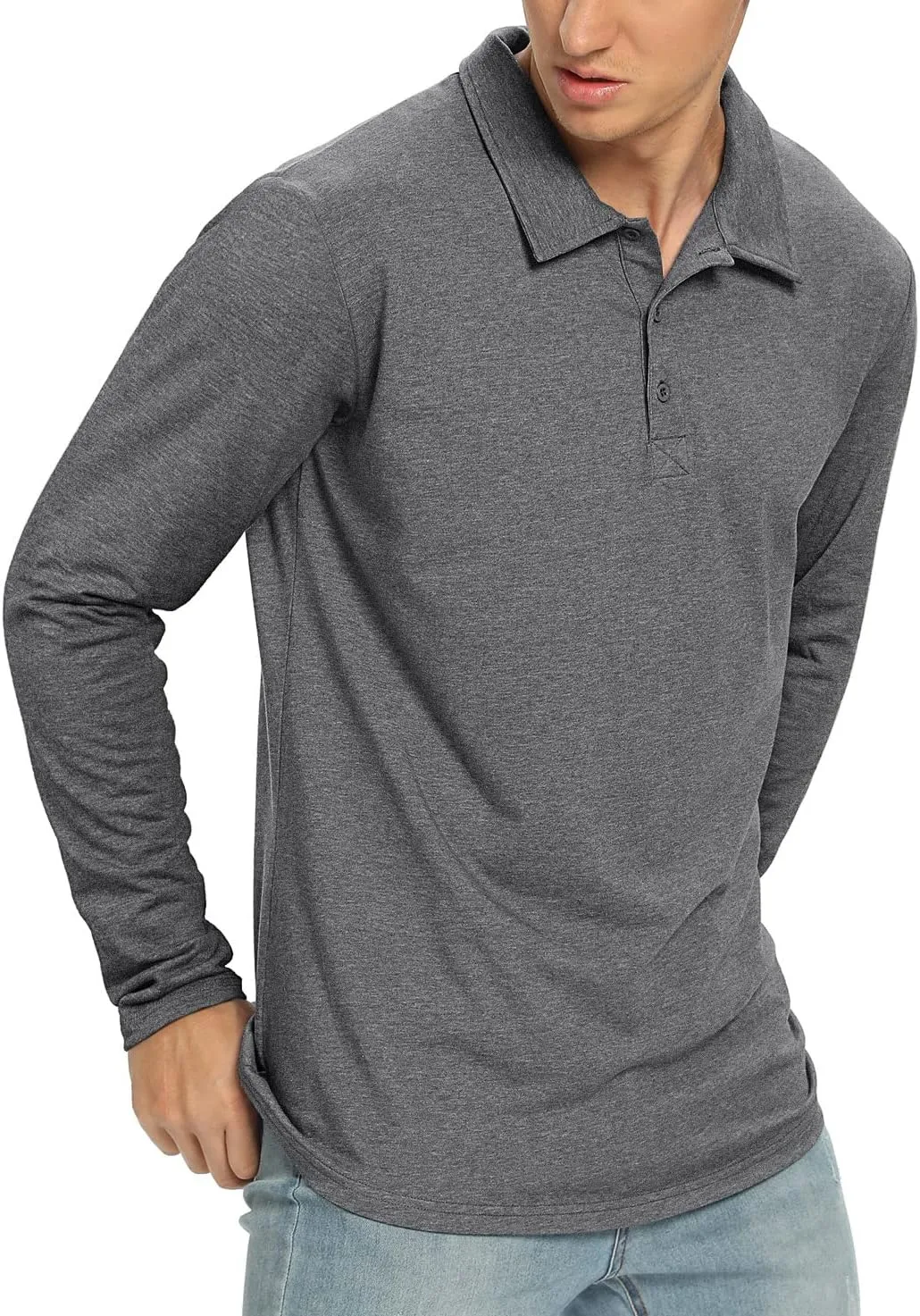 NITAGUT Polo Shirts for Men Short/Long Sleeve Soft Cotton Collared Shirt