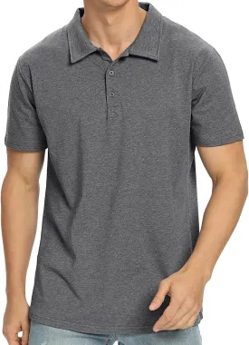 NITAGUT Polo Shirts for Men Short/Long Sleeve Soft Cotton Collared Shirt