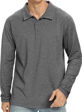 NITAGUT Polo Shirts for Men Short/Long Sleeve Soft Cotton Collared Shirt