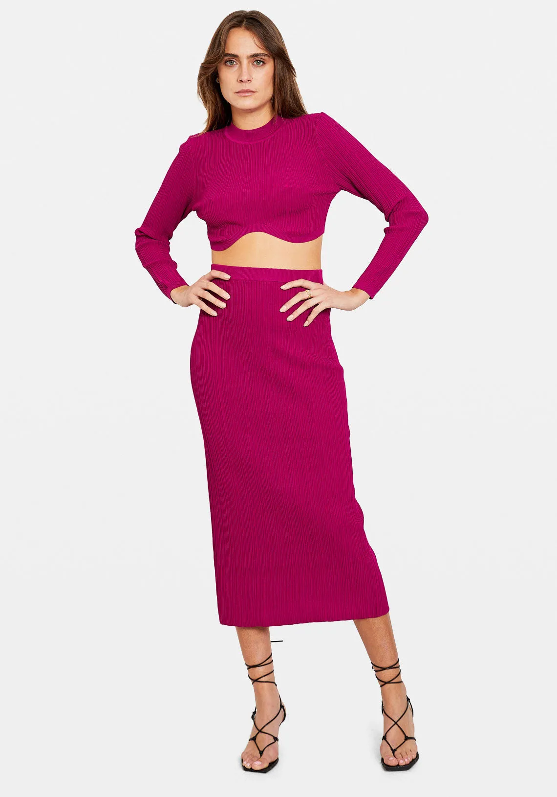 OPPOSITE ATTRACT KNITTED SET MAGENTA