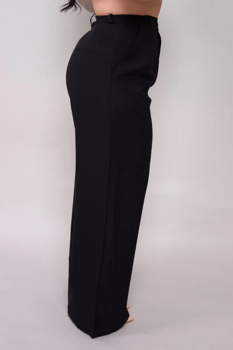 Pintuck Wide Leg Pants