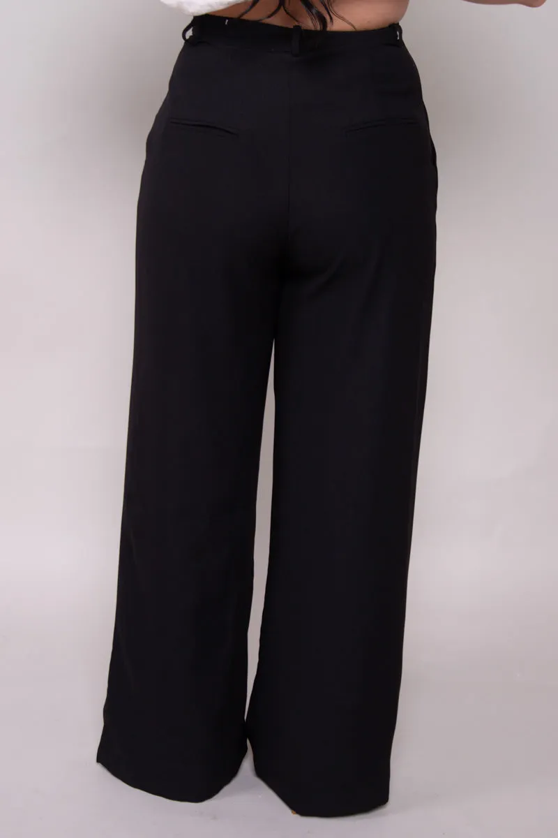 Pintuck Wide Leg Pants