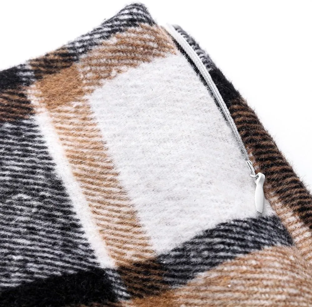 Plaid Mini Skirt for Women High Waist A Line Bodycon Pencil Fall Skirts Comfy Wool Mini Skirts Sexy Plaid Skirt