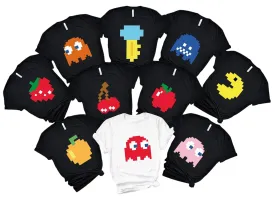 Retro Game Ghost Matching Holiday T-Shirt for Halloween Christmas, Matching Family Halloween Christmas Shirts, Halloween Scary Party Outfit, Funny Christmas Group Shirts