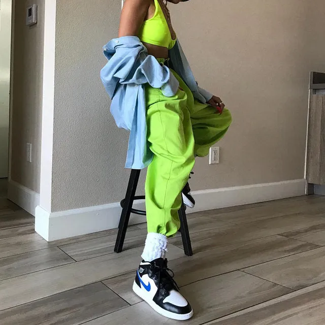 Retro Neon track joggers pants
