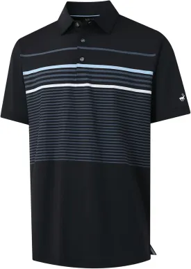 Rouen Mens Polo Shirts Short Sleeve Dry Fit Lightweight Performance Casual Athletic Striped Print Golf Shirts for Men