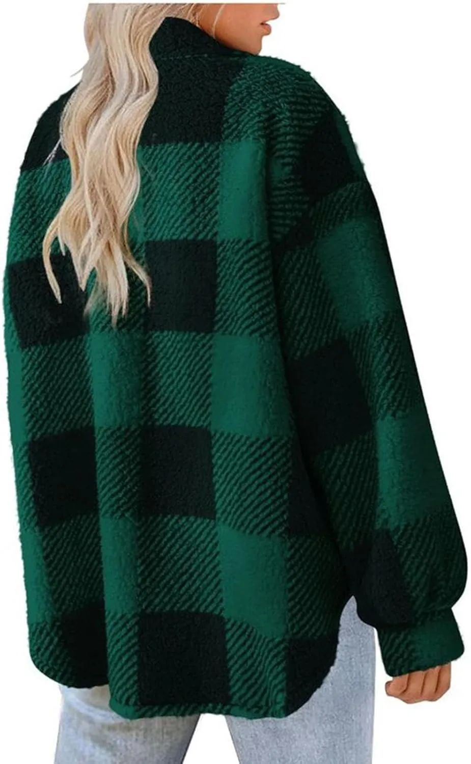 Shackets for Women 2024 Plus Size Fleece Lined Flannel Jacket,Plaid Button Down Shirt Fashion Fall Winter Outfits