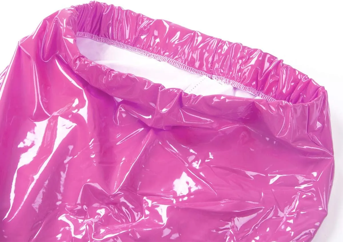 Springcmy Women Neon Leather Bodycon Mini Skirt Skirts Sexy Shiny Liquid Metallic Wet Look Latex Skirt