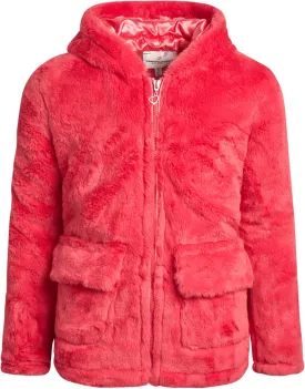 URBAN REPUBLIC Girls' Jacket - Faux Fur Plush Teddy Coat with Hood