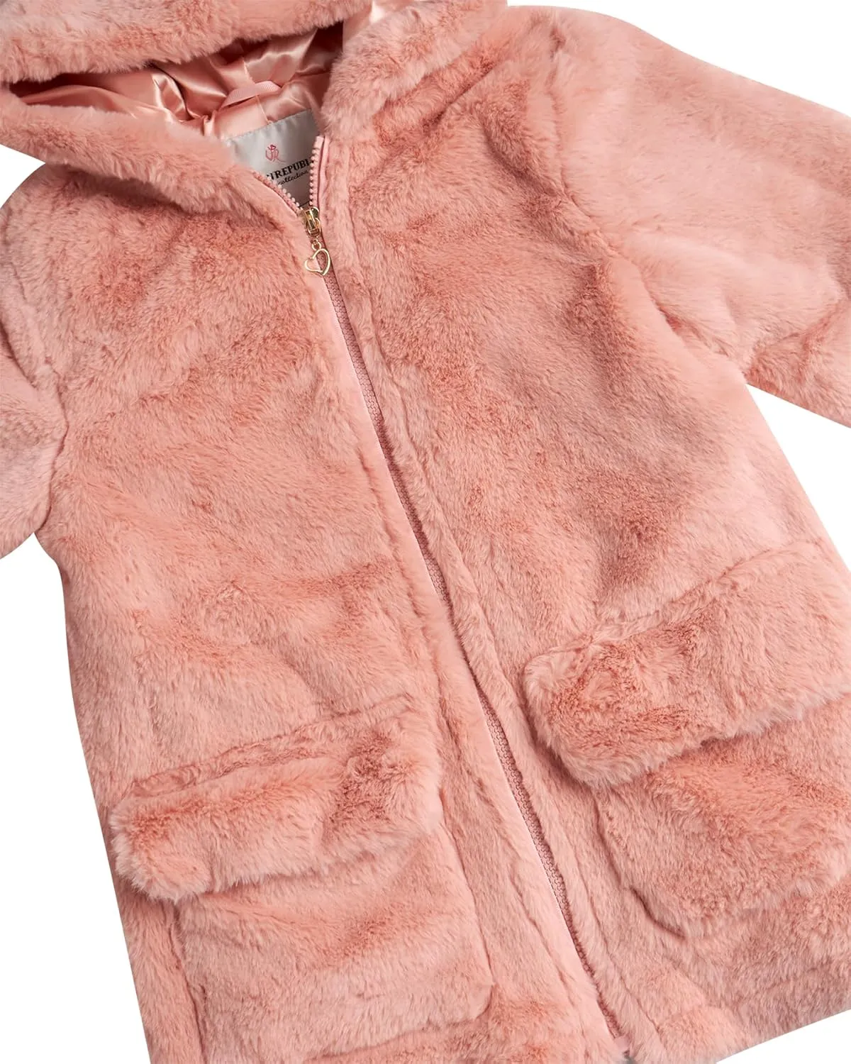 URBAN REPUBLIC Girls' Jacket - Faux Fur Plush Teddy Coat with Hood
