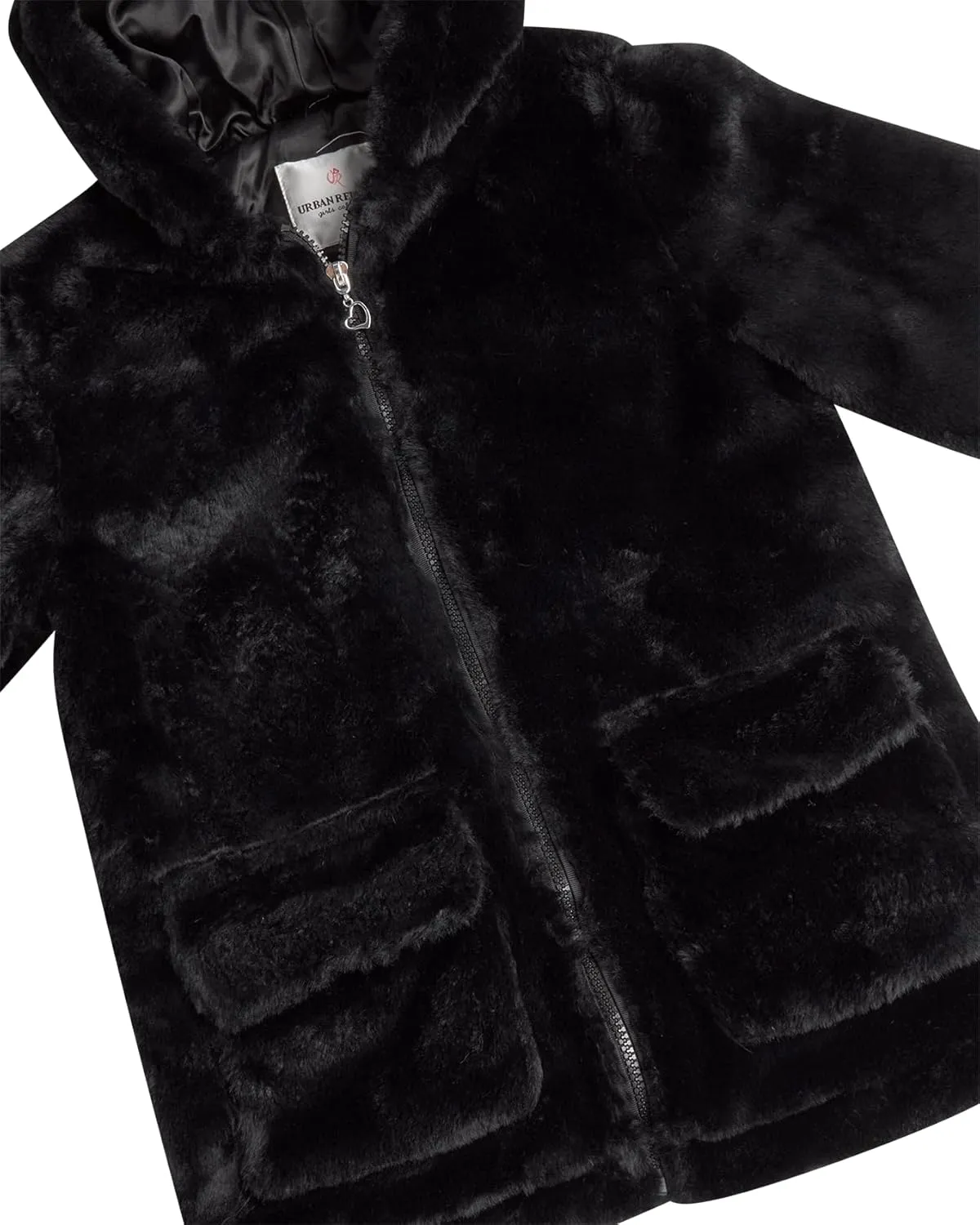 URBAN REPUBLIC Girls' Jacket - Faux Fur Plush Teddy Coat with Hood