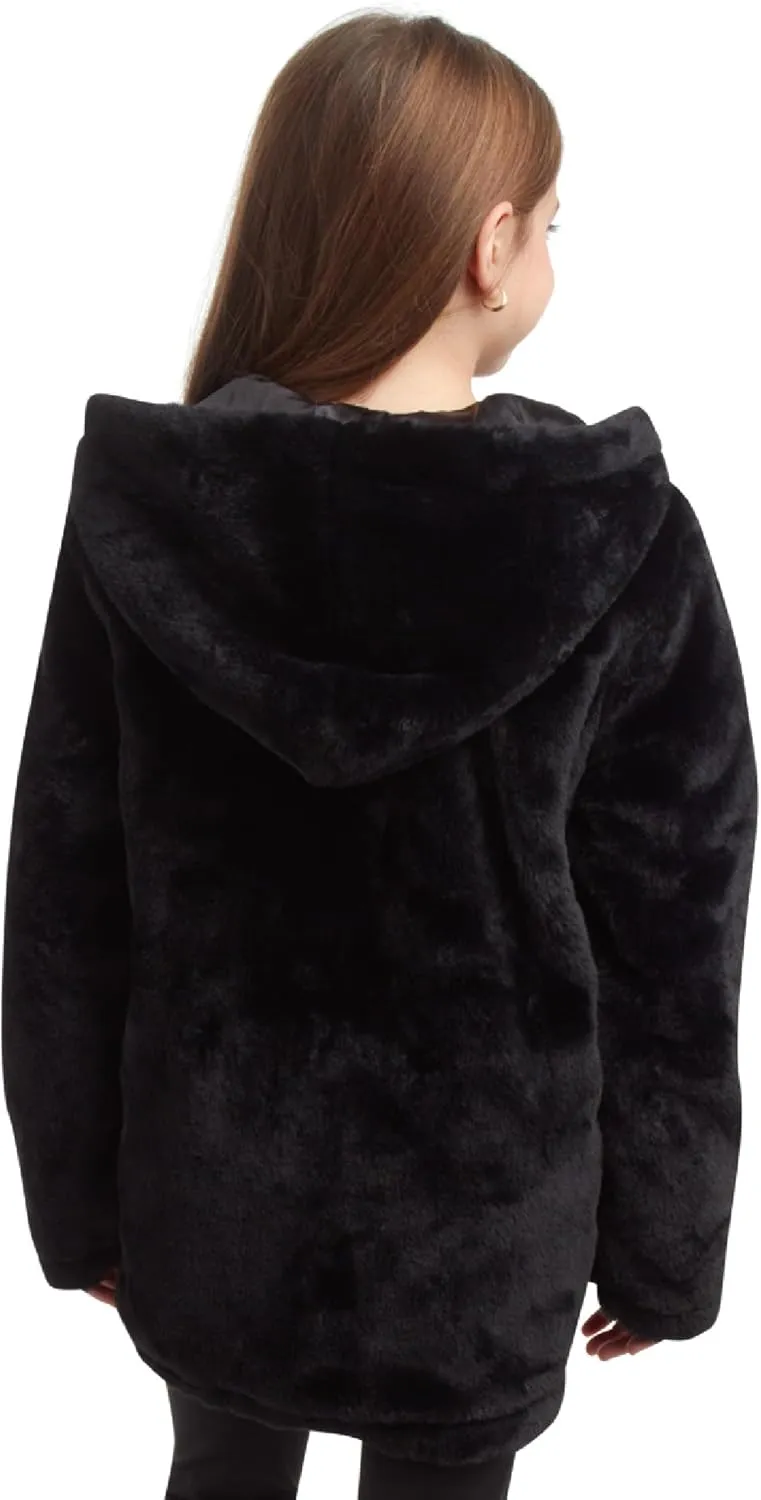 URBAN REPUBLIC Girls' Jacket - Faux Fur Plush Teddy Coat with Hood