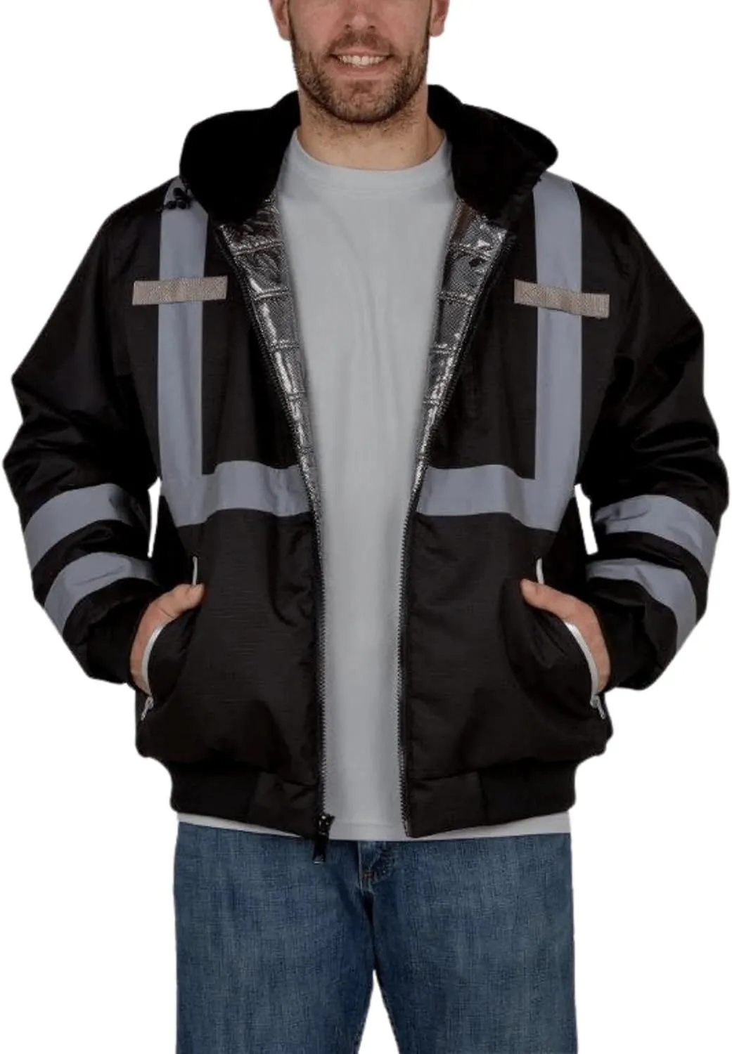 Utility Pro, Hi-Vis Reflective Warm-Up Bomber Jacket