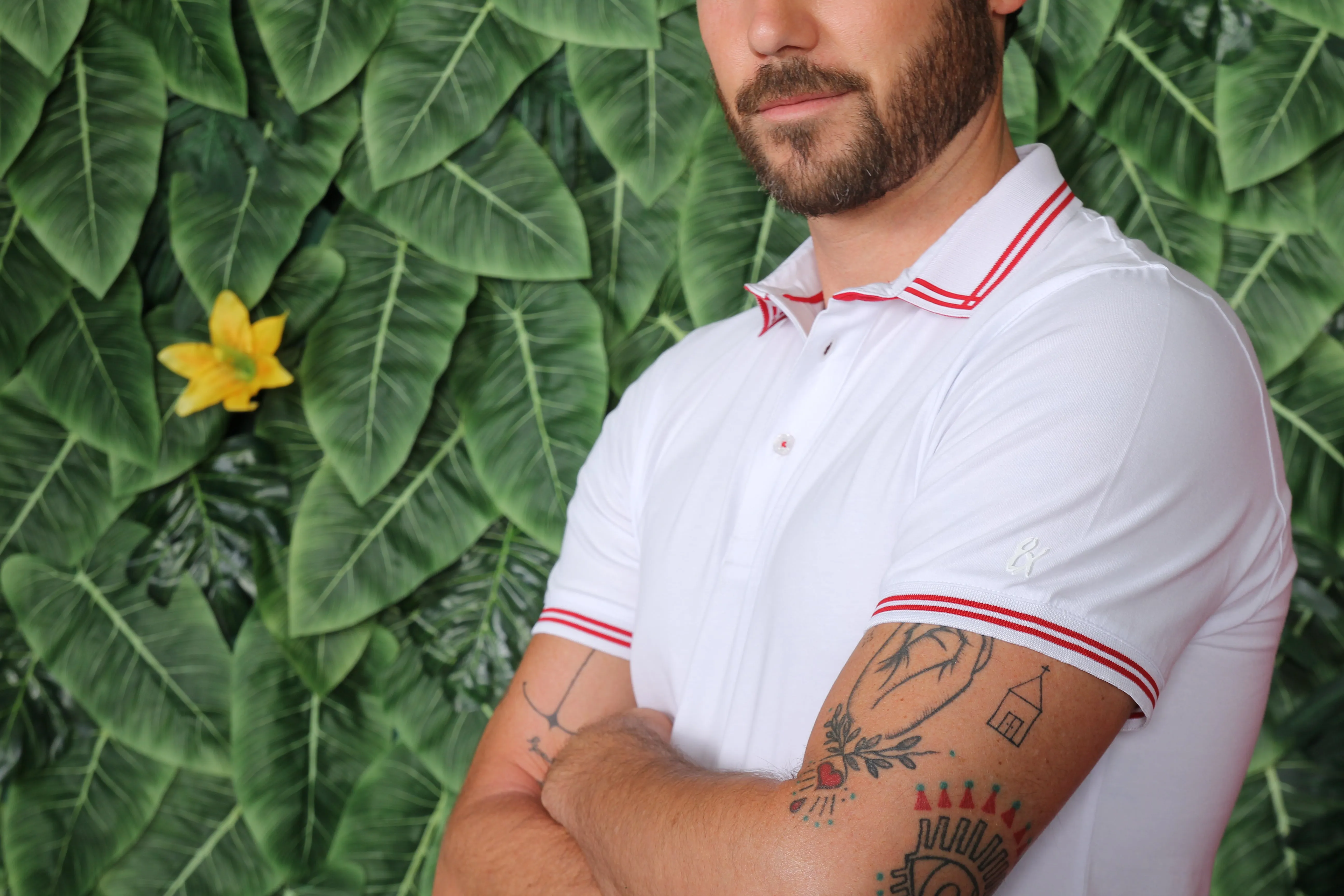 White Polo With Red Trim
