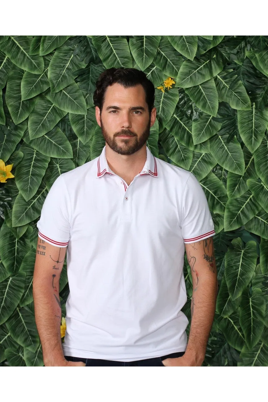 White Polo With Red Trim