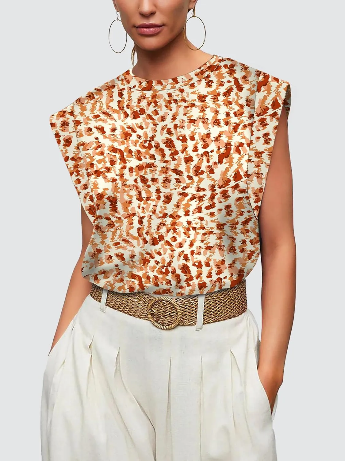 WIHOLL Cap Sleeve Tops for Women Summer Top Basic Tee Shirts Casual Tank Loose Fit 2025 Fashion