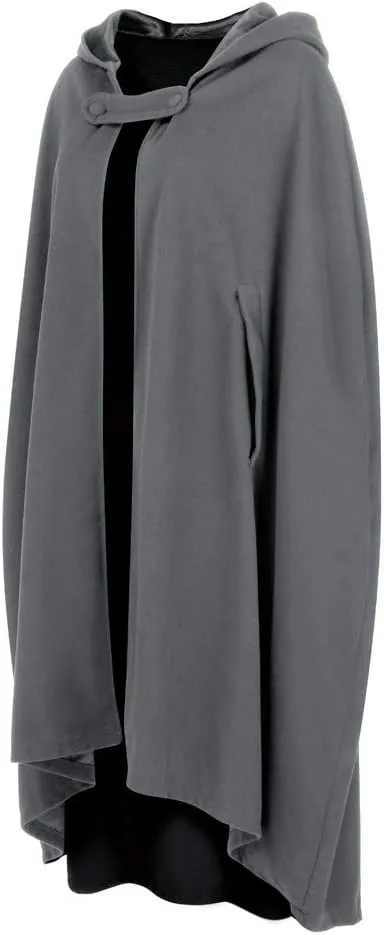 Women Wool Blend Hooded Cape Poncho Maxi Cloak Coat Ladies Gothic Open Front Cardigan Jacket Winter Solid Long Poncho