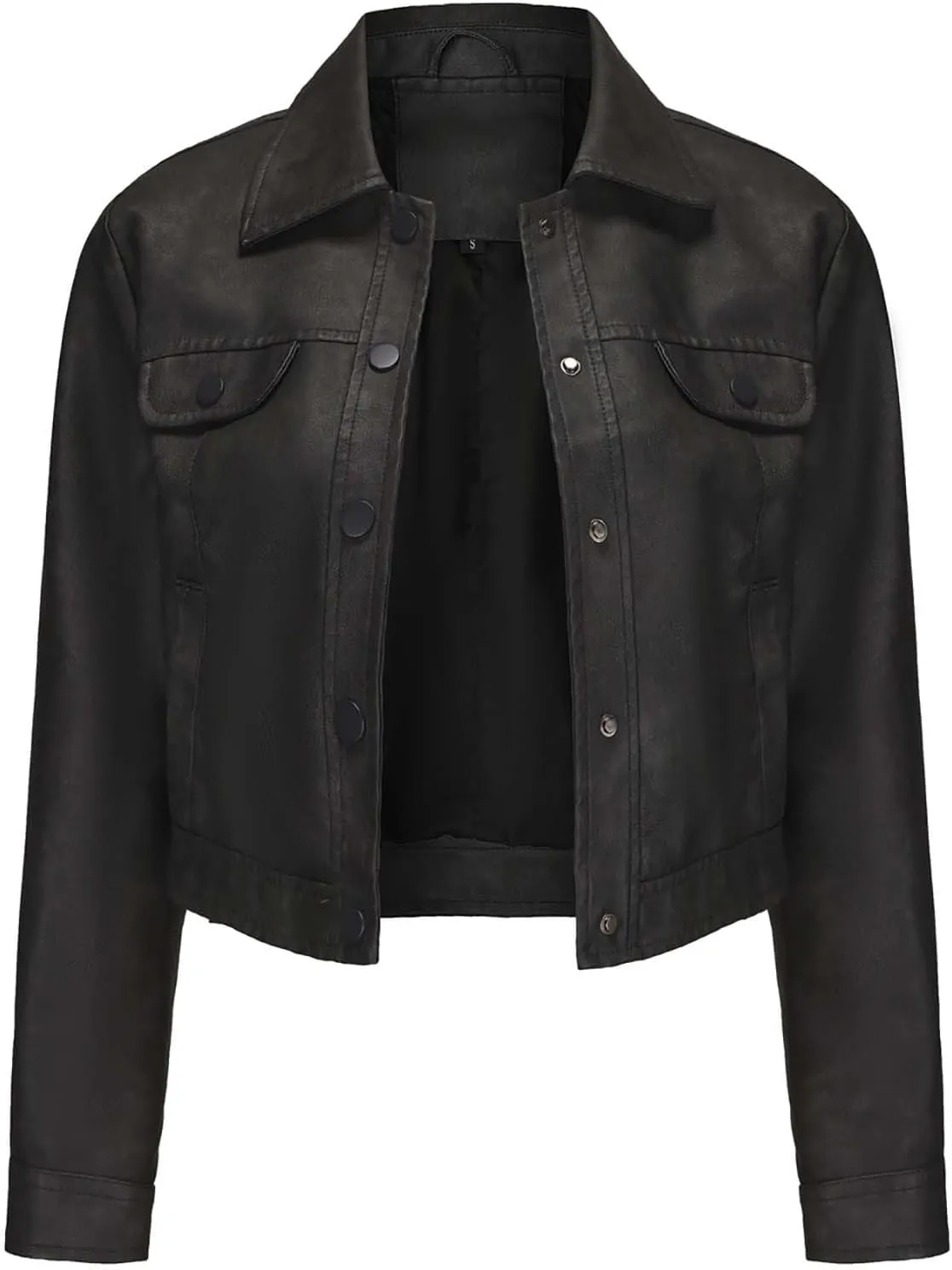 Womens Faux Leather Jacket, Casual Fashion Quilted Zip Up Coat Motorcycle Short Biker Jackets Classic Y2k Crop Coats