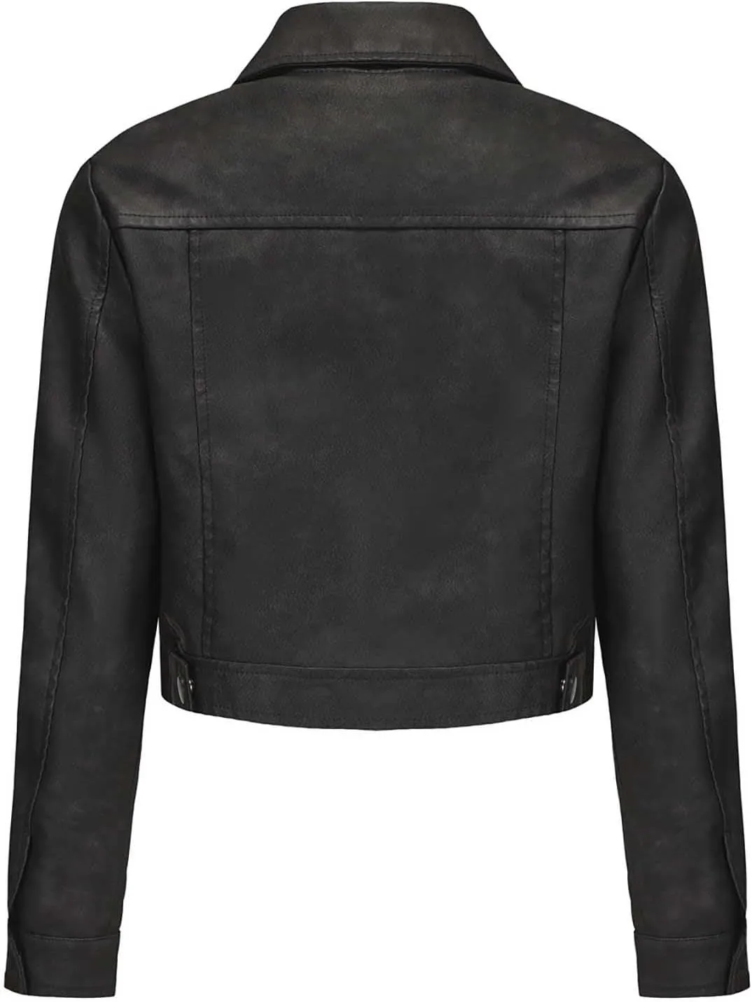 Womens Faux Leather Jacket, Casual Fashion Quilted Zip Up Coat Motorcycle Short Biker Jackets Classic Y2k Crop Coats