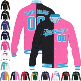 YanNanKe Custom Men Varsity Jackets Personalized Baseball Letterman Coat Print Team Name Number Sport Bomber Jackets